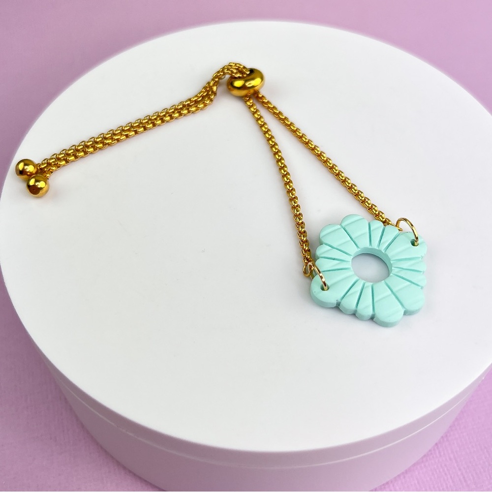 Adjustable Stainless Steel Handmade Polymer Clay Bracelet